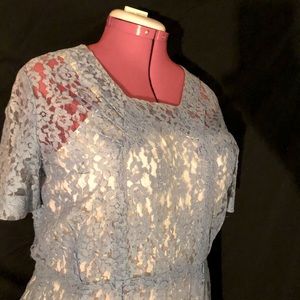 Periwinkle blue vintage lace overdress
